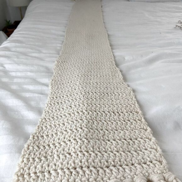 Handmade Crochet 60” 
Scarf neutral Cream Earthy Granola Girl‎ - Picture 5 of 12